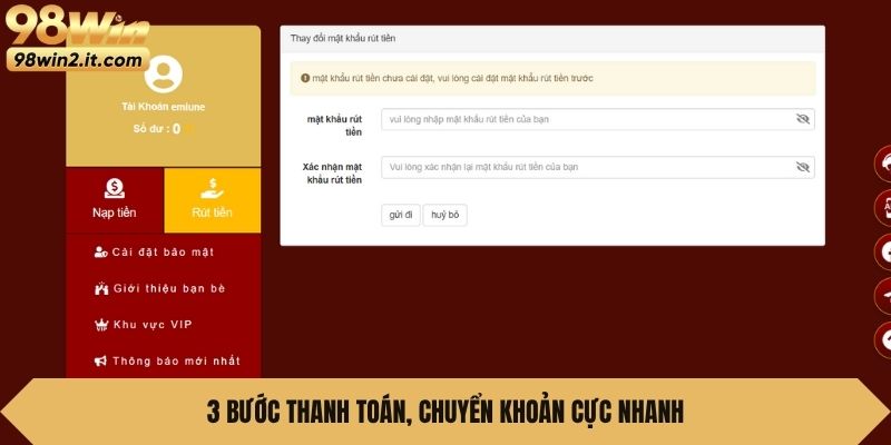 3 bước thanh toán, chuyển khoản cực nhanh